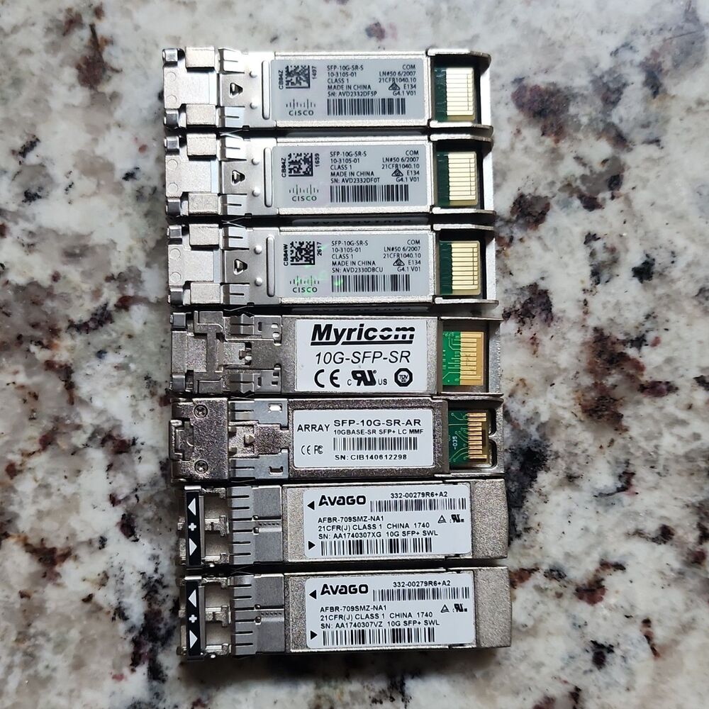 Cisco Myricom Avago Array 10G SFP+ Optical LC Transceiver Lot of 6 SFP-10G-SR